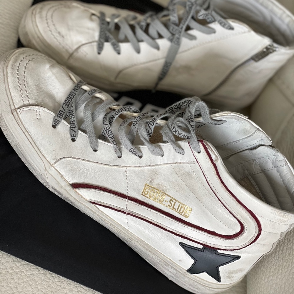 Like New mens Golden Goose Slide high top sneakers